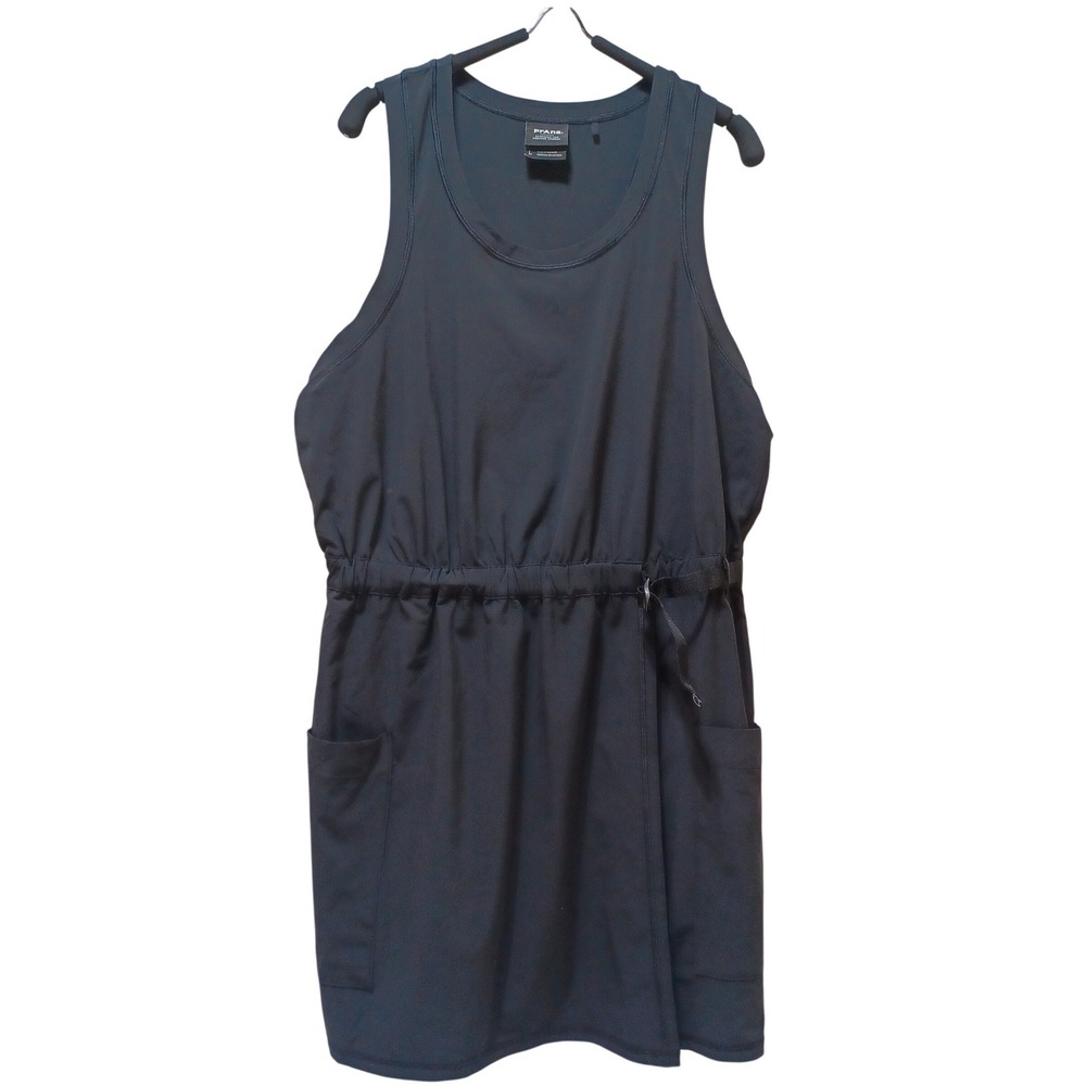 Prana Romper Dress Womens L Black Athleisure Gorpcore Travel Skort